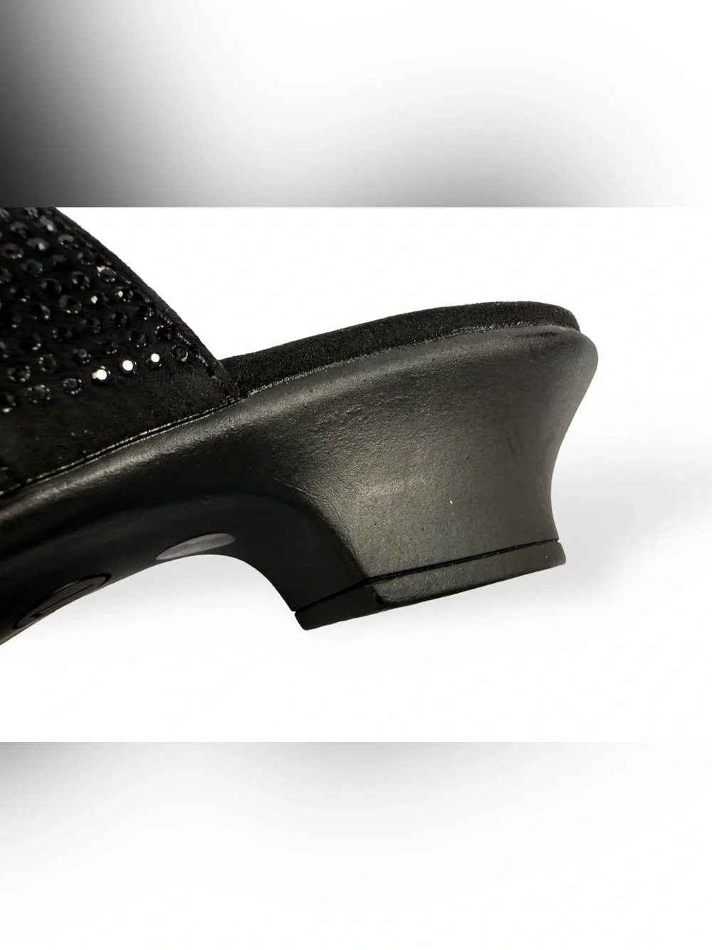 East 5th Black Rhinestone Triple-Strap Slide Sandals